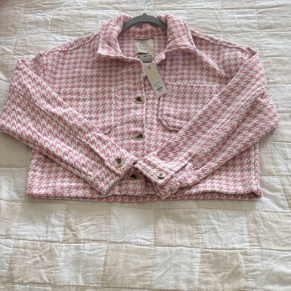Stoosh Pink Houndstooth Blazer
